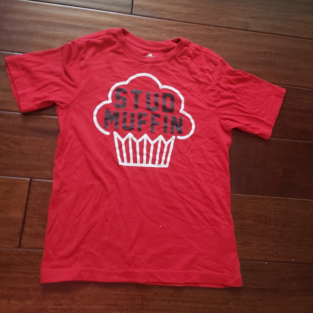 Boys Red Stud Muffin Graphic Tee